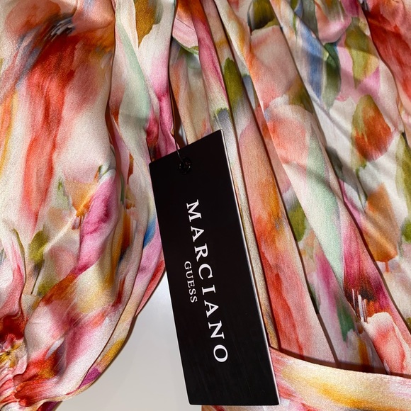 Guess By Marciano Floral Off the Shoulder Dress, Size S, Pink Multicolor - Picture 5 of 6